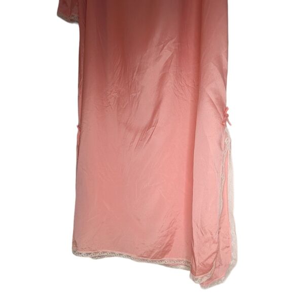 Women's Vintage Eve Stillman Lord & Taylor Peach Pink Lace Nightgown - Picture 6 of 9